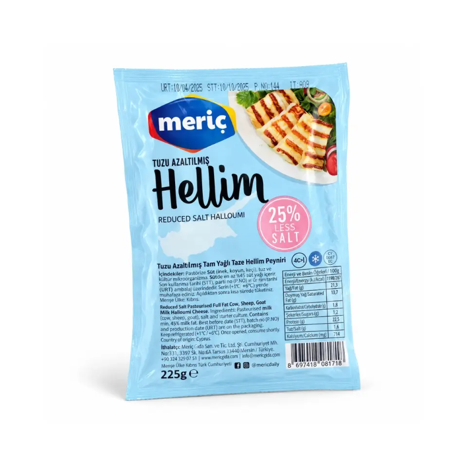 Meriç Tuzu Azaltılmış Hellim Peyniri 225 gr